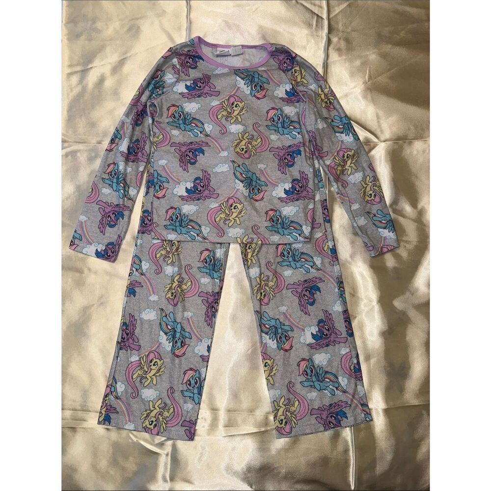 Girls' Gray My Little Pony Print Pajama Set - Long Sleeve Top & Pants